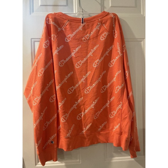 Champion Sweatshirt Large Womens Peach Logo Heritage Pullover Loungewear - Picture 3 of 5